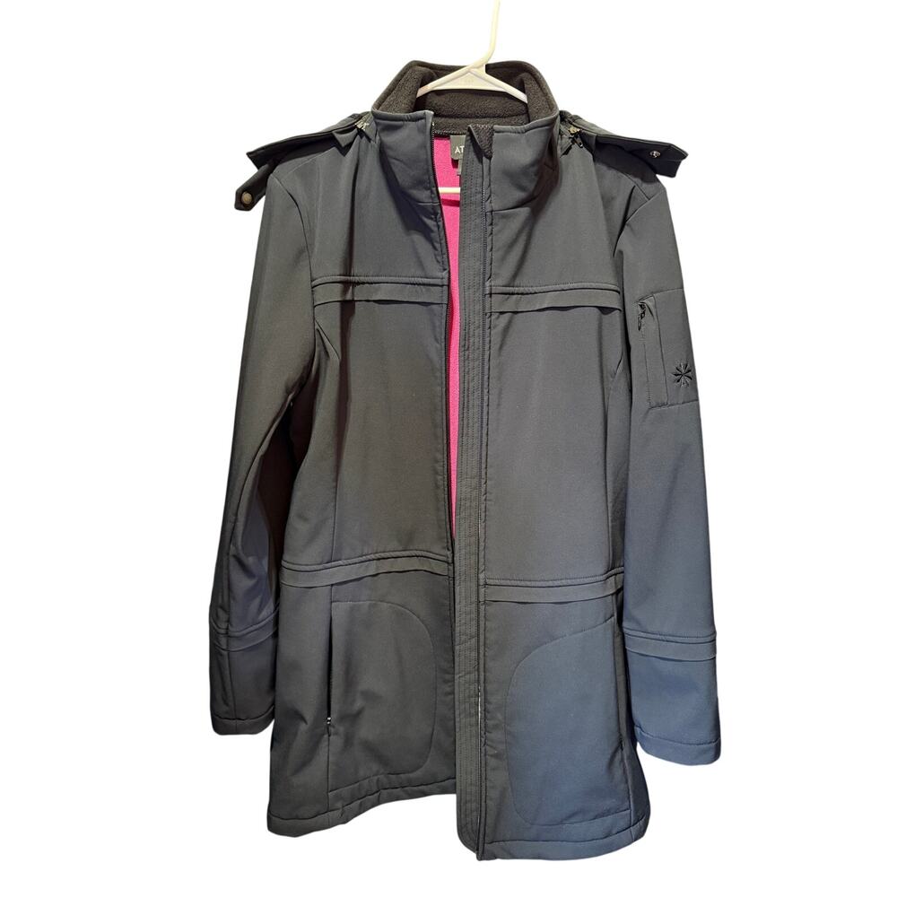 Athleta Fitted Fleece Lined Soft-shell Full Zip Hooded Jacket Size L